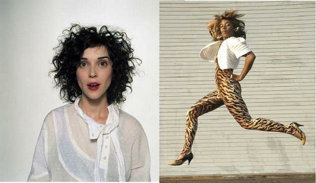 Two lovely and very talented women, Annie Clark (St. Vincent) and Shanti White (Santigold)